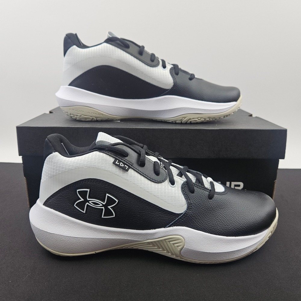 Under Armour Lockdown 7 Mens Basketball Shoes Black White 3028512-002 Size 11‎